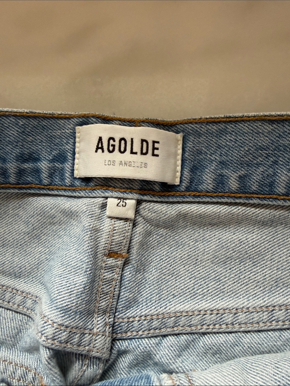 Agolde Cooper Light Blue Panel Seam High-Rise Jeans - Picture 3 of 6